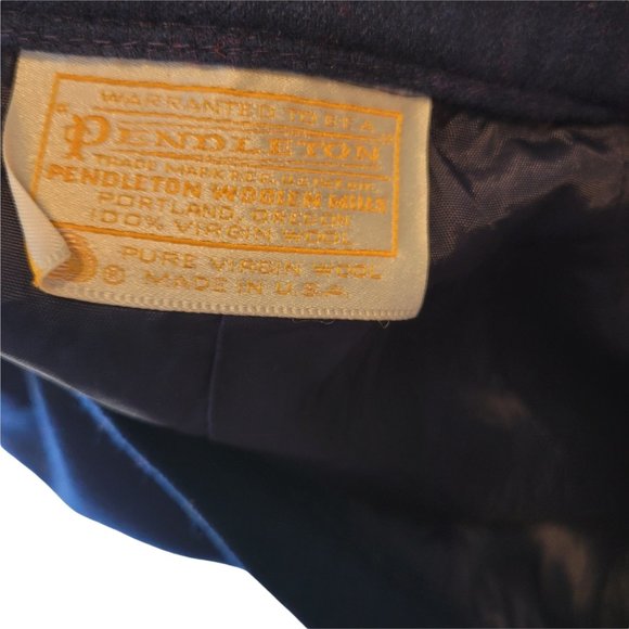 Vintage Pendleton Blue Wool Skirt Pockets Left Side Button Closure - Picture 6 of 6